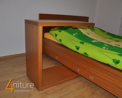 łóżko fornir Teak